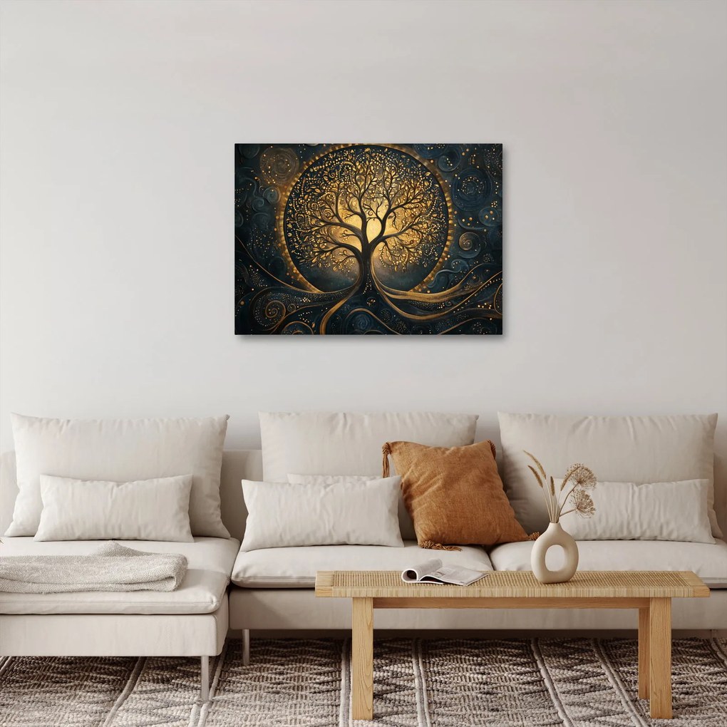 Obraz – Strom so zlatou aurou (70x50 cm)