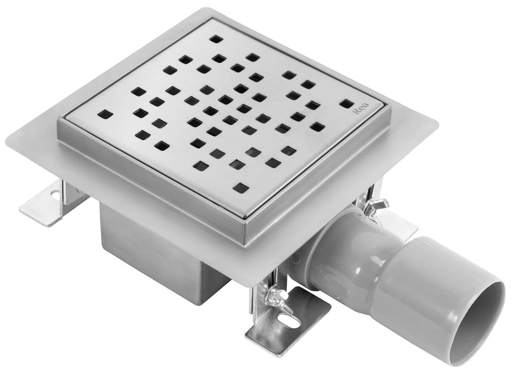 Rea Dots, nerezový odtokový žľab 120x120 mm, oceľová, REA-G6202