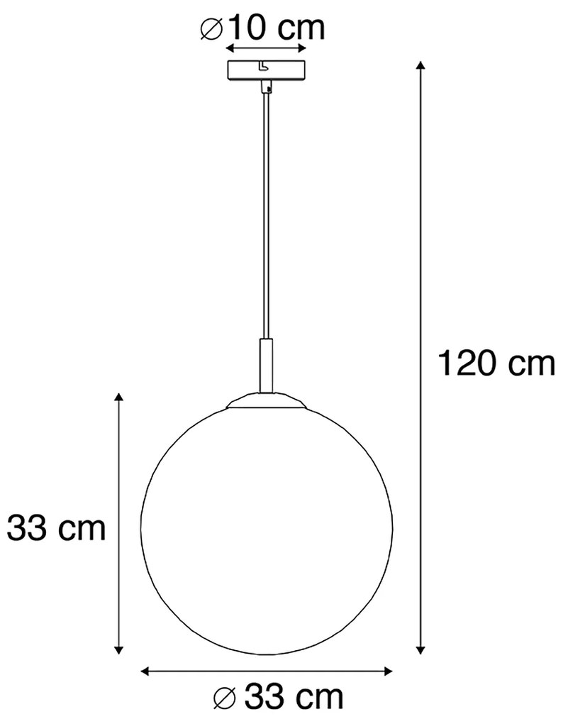 Inteligentné závesné svietidlo mosadzné s oceánovo modrým sklom 33 cm vrátane WiFi ST64 - Pallon