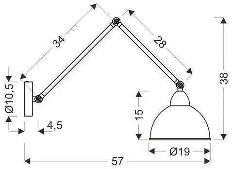 Nástenná lampička TRUCK 1xE27/40W/230V zlatá/čierna