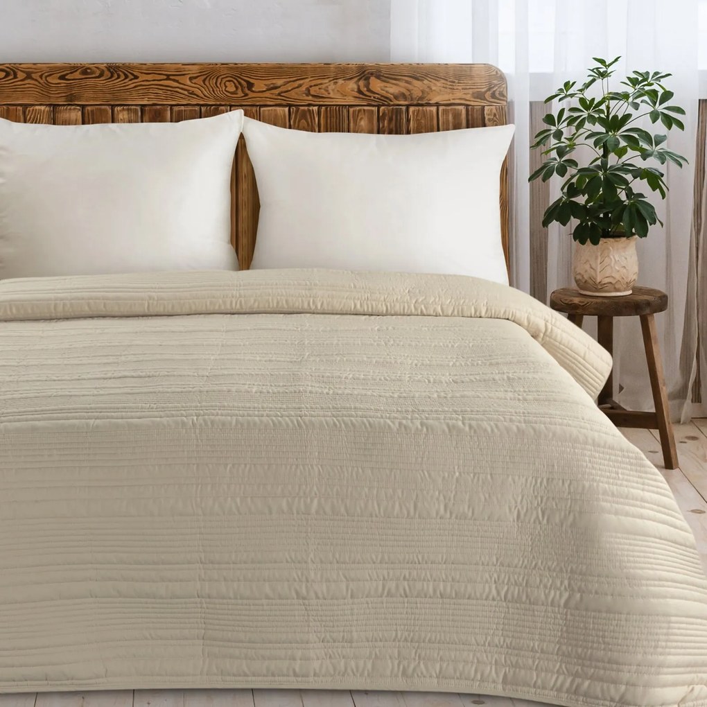 PREHOZ NA POSTEĽ TARA 170X210 CM BÉŽOVÝ