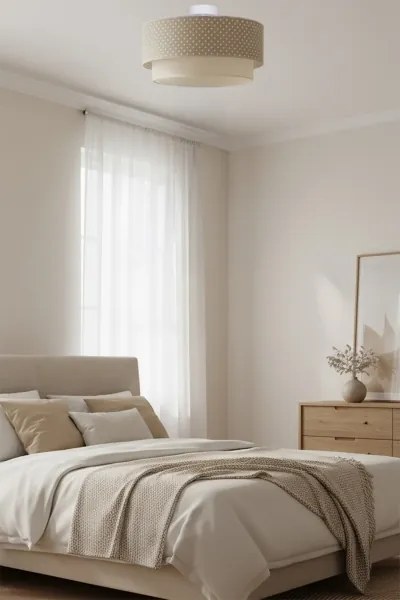 Brilagi-LED Prisadený luster BOHO BOBO 1xE27/60W/230V priemer 40 cm bodky béžová/krémová.