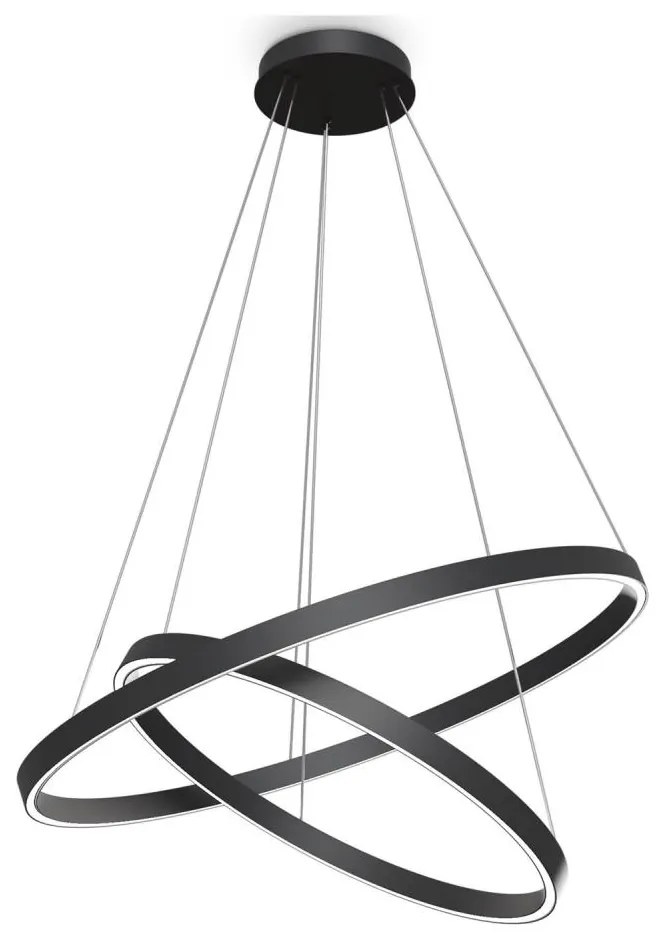 Maytoni MOD058PL-L74B3K - LED Luster na lanku RIM LED/88W/230V pr. 80 cm čierna W4660