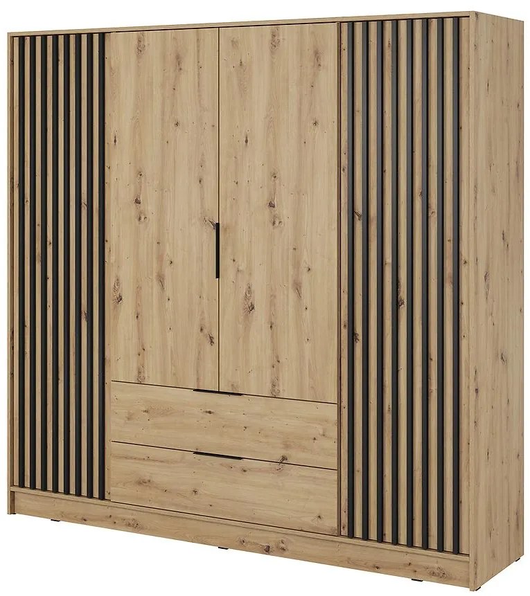 Skriňa Nelly 4d Dub Artisan/Čierna
