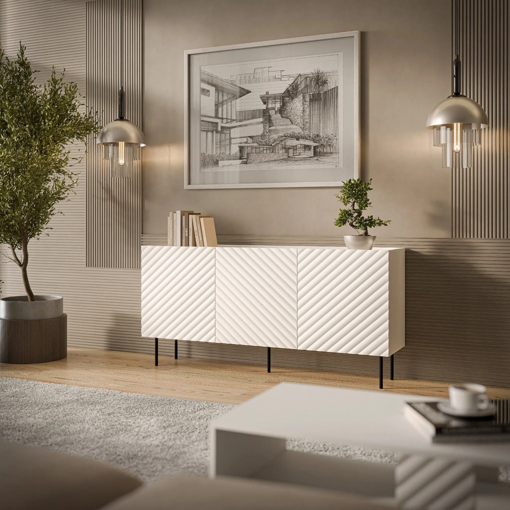 Cama Trojdverová komoda Lucia 165 - biela