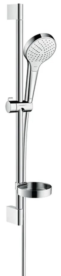 Hansgrohe Croma Select S, sprchová sada Vario so sprchovou tyčou 65 cm a miskou na mydlo, biela/chrómová, HAN-26566400