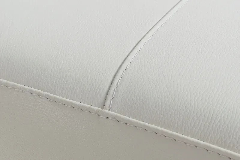 Kožený taburet LOREN II, biela (madras - 122 white)