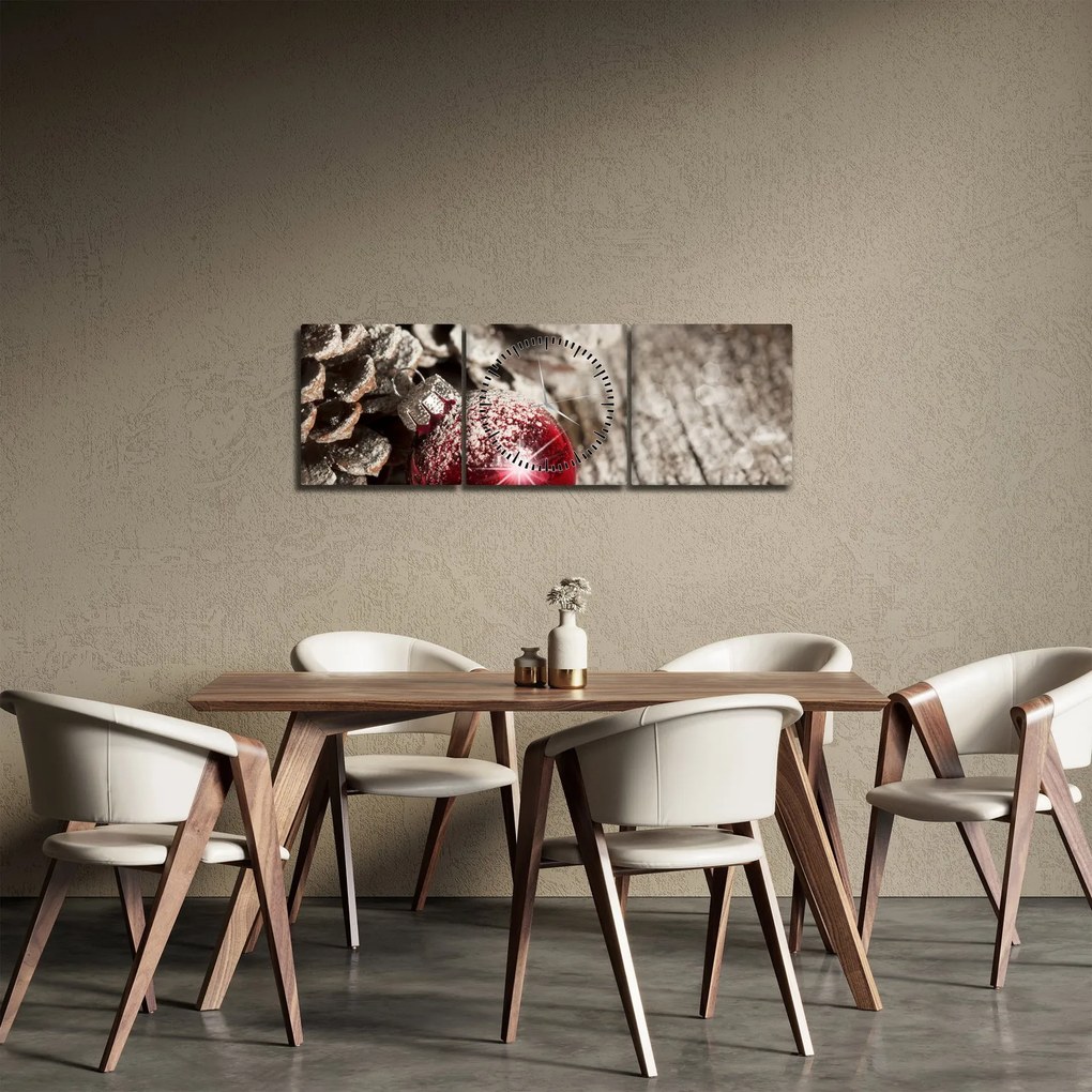 Obraz - Vianočné ozdoby (s hodinami) (90x30 cm)
