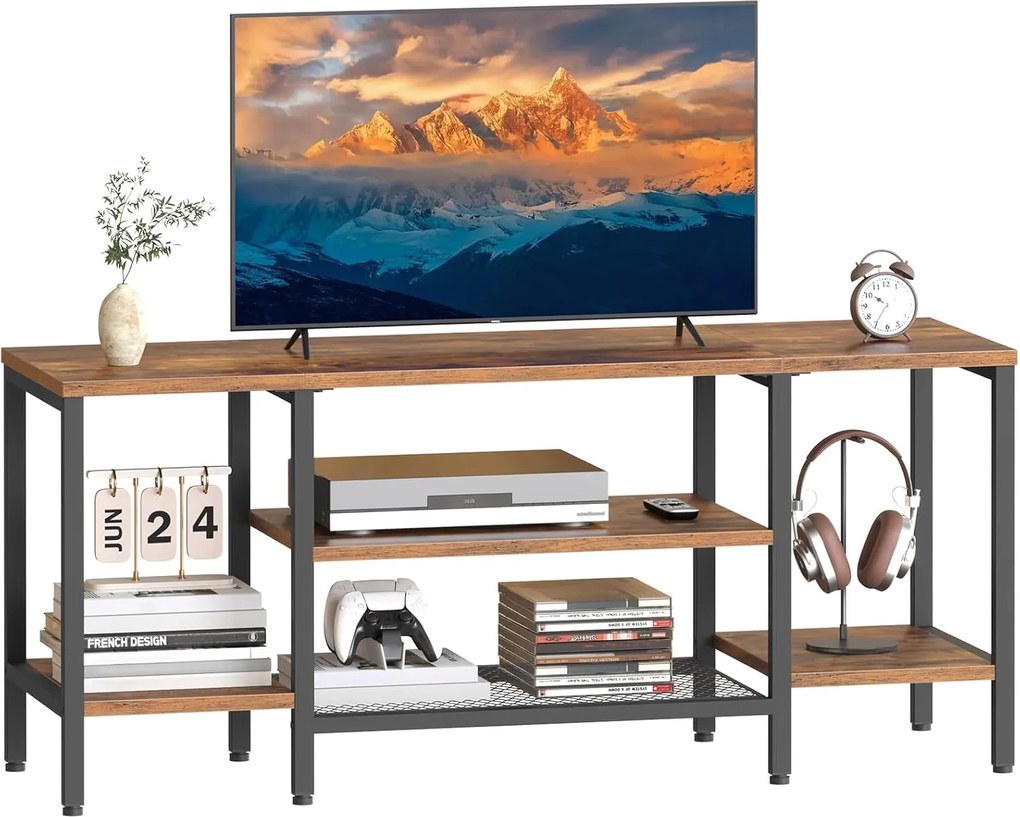 TV stolík Vasagle Werry 120 cm čierny/hnedý