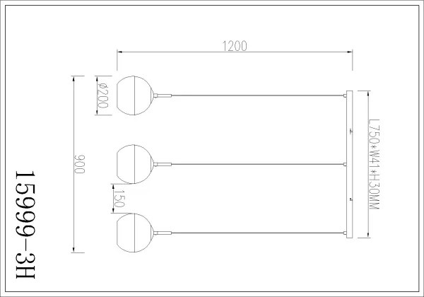 Globo 15999-3H - Závesné svietidlo RAGUSA na lanku 3xE27/60W/230V
