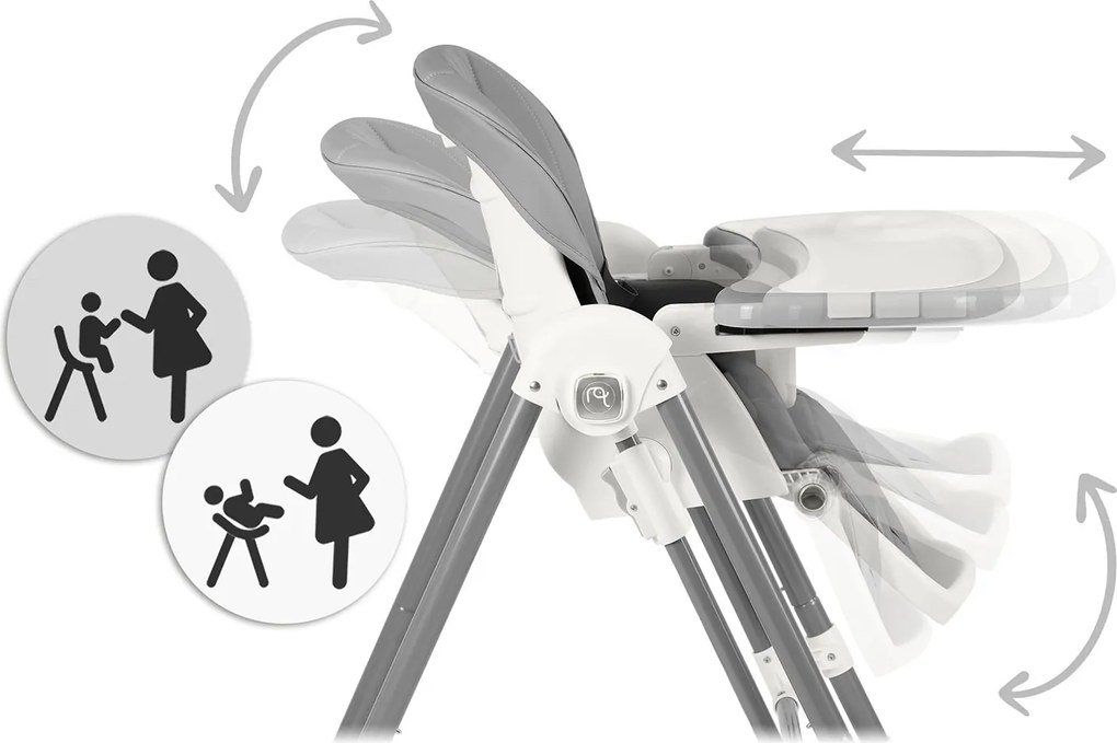 Detská stolička 3v1 Nukido Elite - sivá