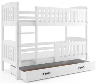 Detská poschodová posteľ KUBUS s úložným priestorom 80x190 cm - biela Ružová