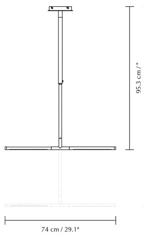 Kovové LED závesné svietidlo v striebornej farbe s kovovým tienidlom Omni Ceiling – UMAGE
