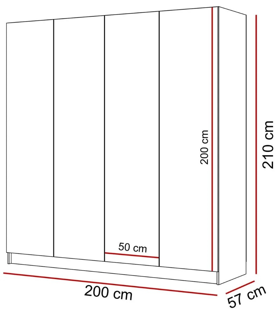 ŠATNÍKOVÁ SKRIŇA BLANCA BIELÝ LESK 4D PUSH