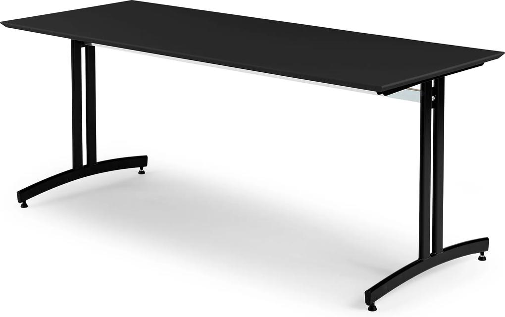 Jedálenský stôl Sanna, 1800x700 mm, čierna / čierna