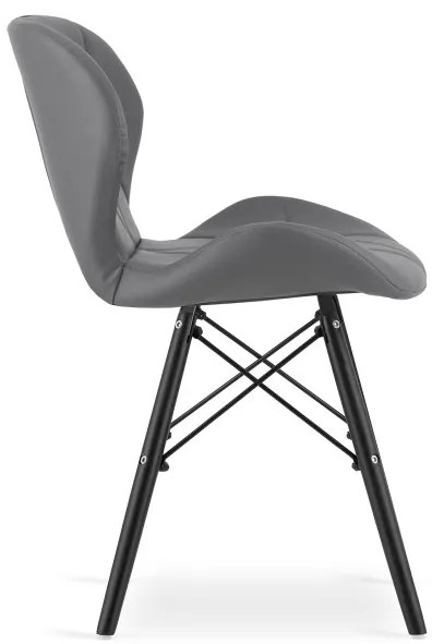 Set troch jedálenských stoličiek LAGO ekokoža sivé (čierne nohy) (3ks)