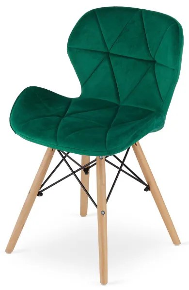 Jedálenský stôl ADRIA čierny so štyrmi stoličkami LAGO zamatové zelené