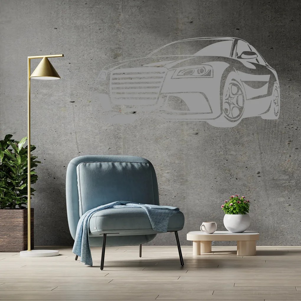 Veselá Stena Samolepka Auto Audi Farba: žltá, Veľkosť: 80 x 40 cm
