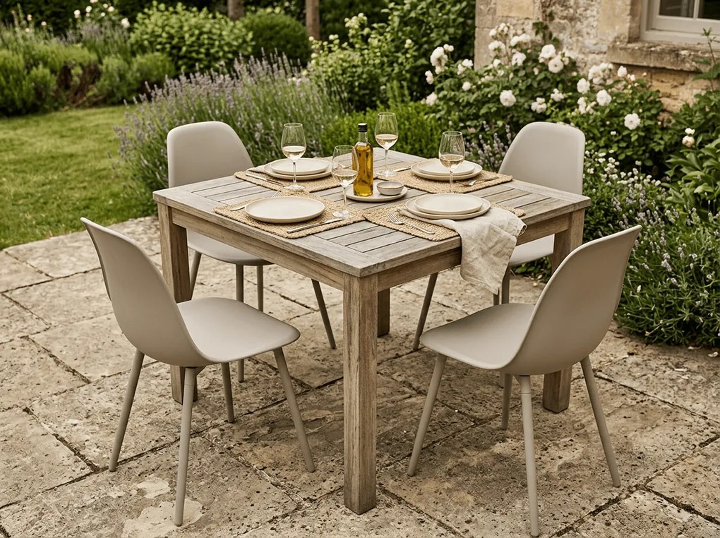 Jedálenská stolička OSAKA plastová, šedohnedá