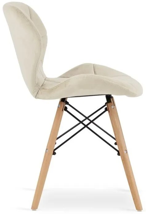 Set 4 zamatových kresiel LAGO - béžové