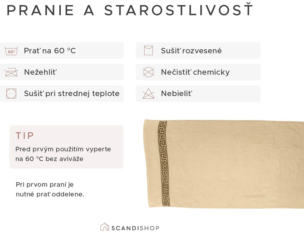 Uterák GREEK 50 x 90 cm tmavomodrý, 100% bavlna