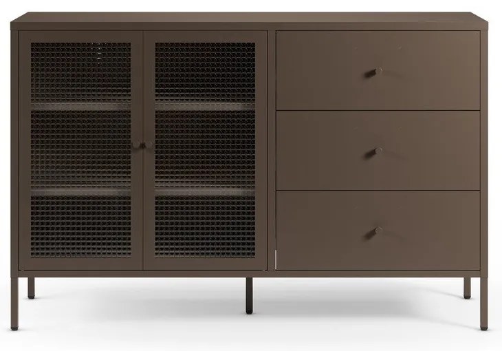 Sivá kovová vitrína 140x90x40 cm Layna – Marckeric