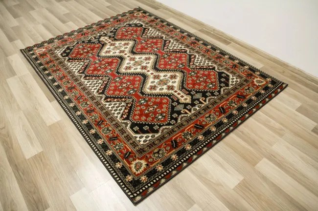 Koberec Afgan 4358A čierny / červený / krémový