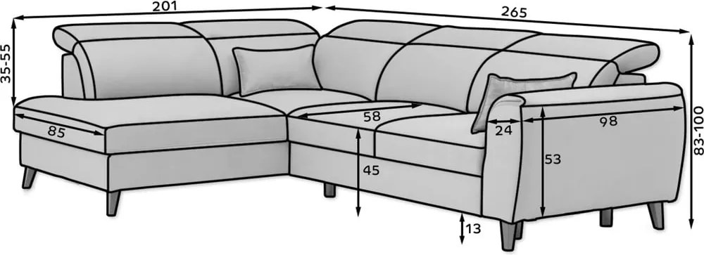 Svetlohnedá zamatová rozkladacia/s úložným priestorom rohová pohovka (ľavý roh/do L) Noble – ELTAP