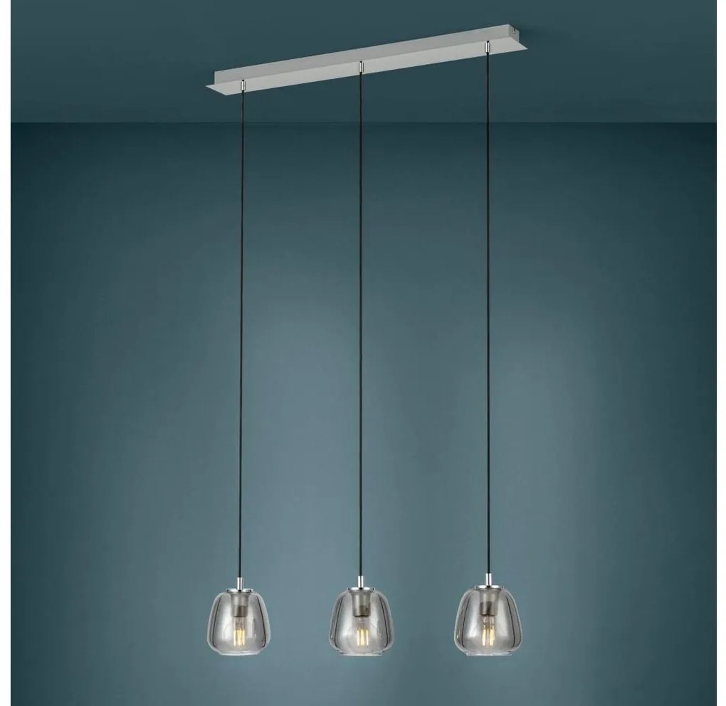 Eglo 39667 - Luster na lanku ALBARINO 3xE27/40W/230V dymová