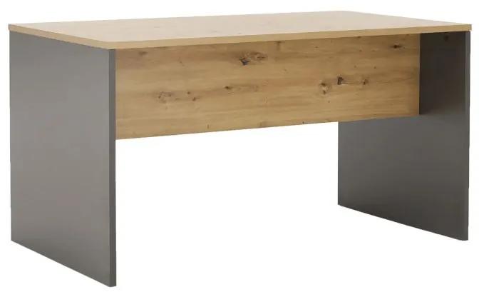 Kondela Písací stôl, RIOMA NEW TYP 16, grafit-dub artisan