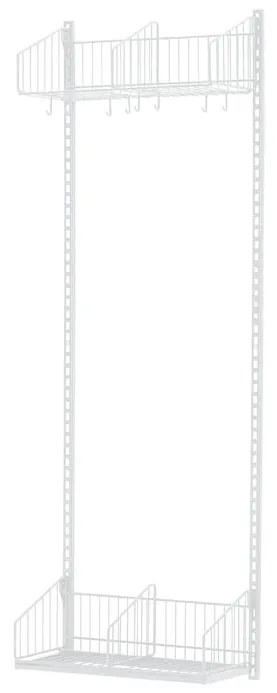 Nástenný vešiak so stojanom na topánky TRÅD, základná sekcia, 600x2000 mm, biela