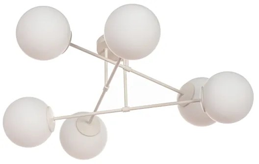 Prisadené stropné svietidlo MOON 6xE27/15W/230V krémové