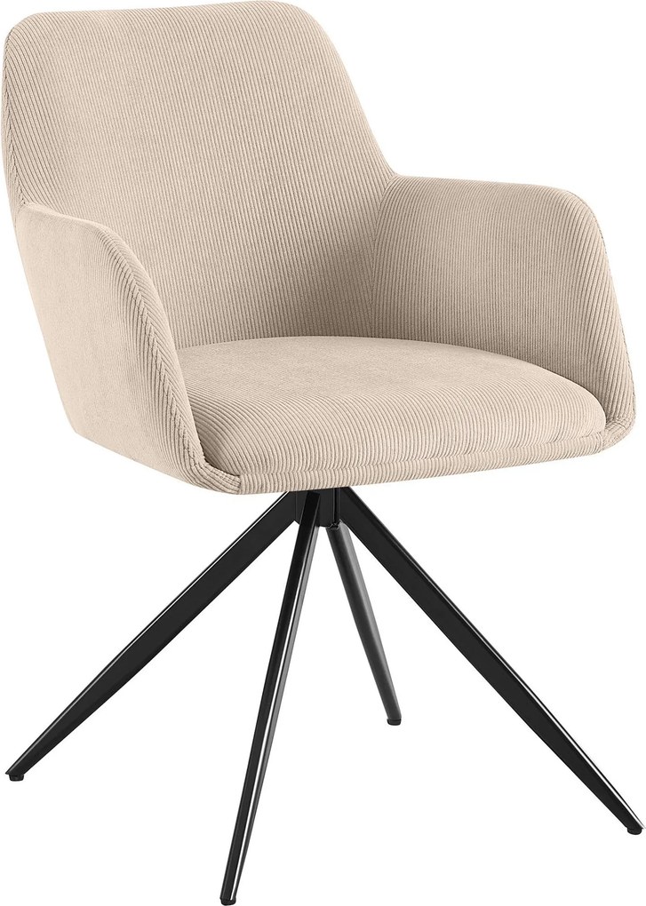 Jedálenská stolička Olema látka cord - krémová