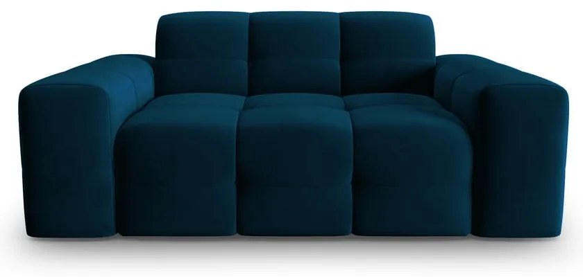 Tmavomodrá zamatová pohovka 156 cm Kendal - Micadoni Home