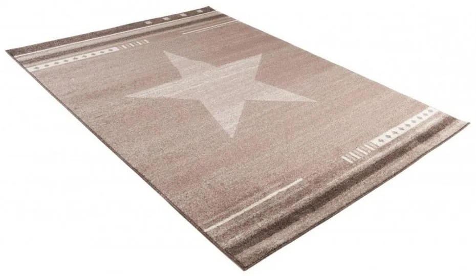 Kusový koberec Hviezda hnedý 160x220cm