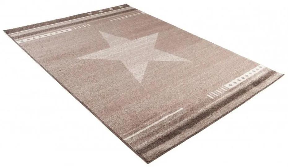 Kusový koberec Hviezda hnedý 200x290cm