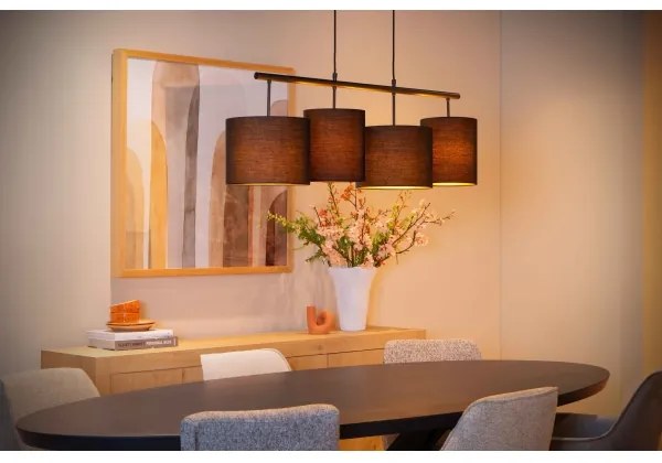 Lucide 45409/04/30 - Luster na lanku MAYA 4xE27/40W/230V čierna