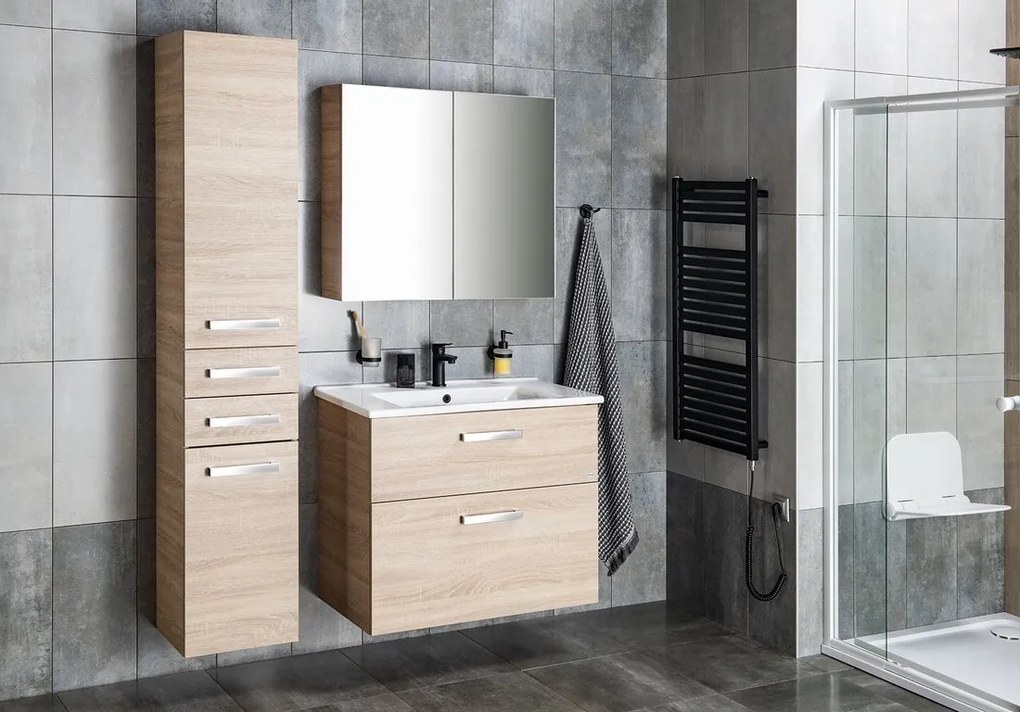 Aqualine Aqualine, VEGA Skrinka vysoká 35x184x31cm, dub platin, VG985