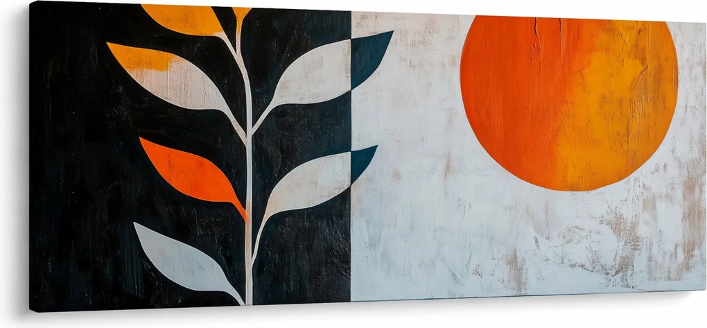 Obraz - Abstrakcia rastliny a slnka (120x50 cm)