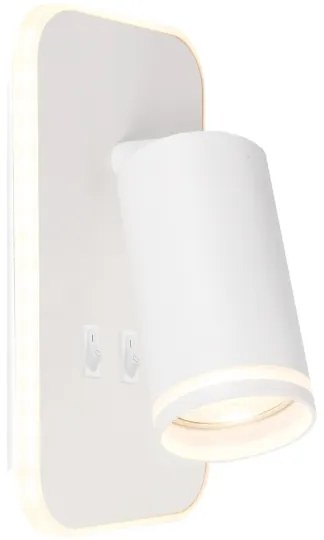 LED nástenné bodové svietidlo PIPE 1xGU10/10W/230V + LED/6W biela
