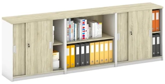 Zostava skríň MIRELLI, Typ II - biela/dub sonoma