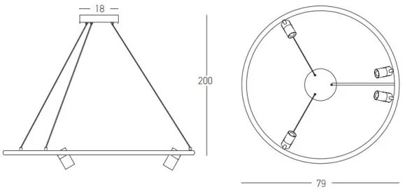 Zambelis 22013 - LED Stmievateľný luster na lanku LED/59W/230V pr. 79 cm čierna