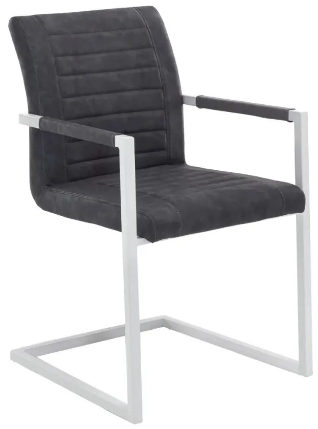furniture-nabytek.cz - Masivní jídelní sestava Bullwer s 4 židlemi Picton, akácie a kov, šedá a hnědá, lakovaná