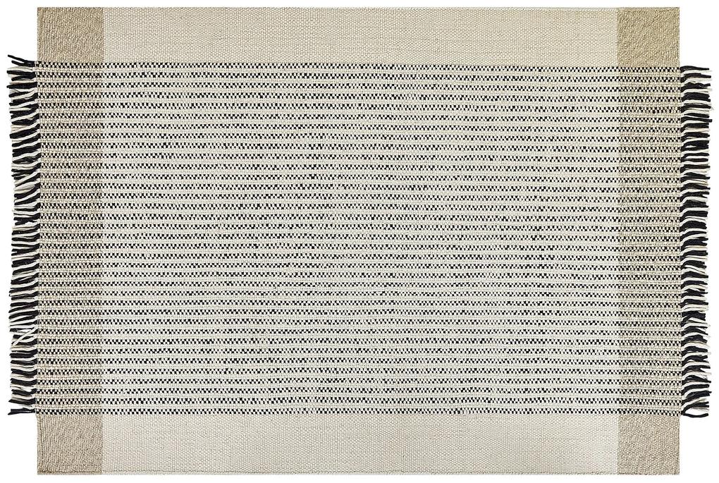 Vlnený koberec 160 x 230 cm béžová/čierna DIVARLI Beliani