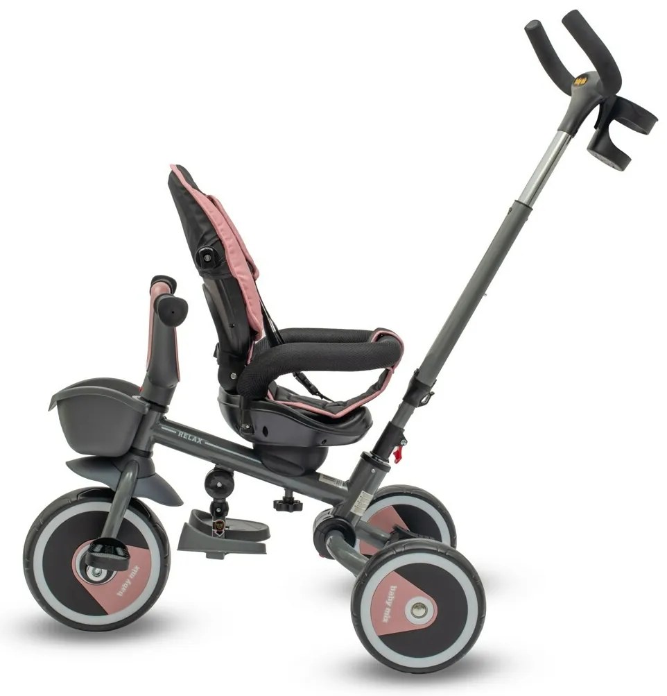 Baby Mix Detská trojkolka 5v1 Relax 365°, ružová