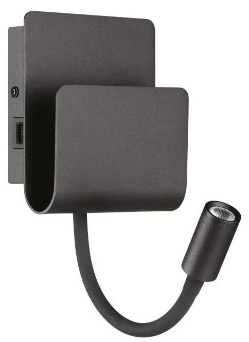 Ideal Lux - LED Nástenné bodové svietidlo PROBE LED/9,5W/230V USB CRI 90 čierna