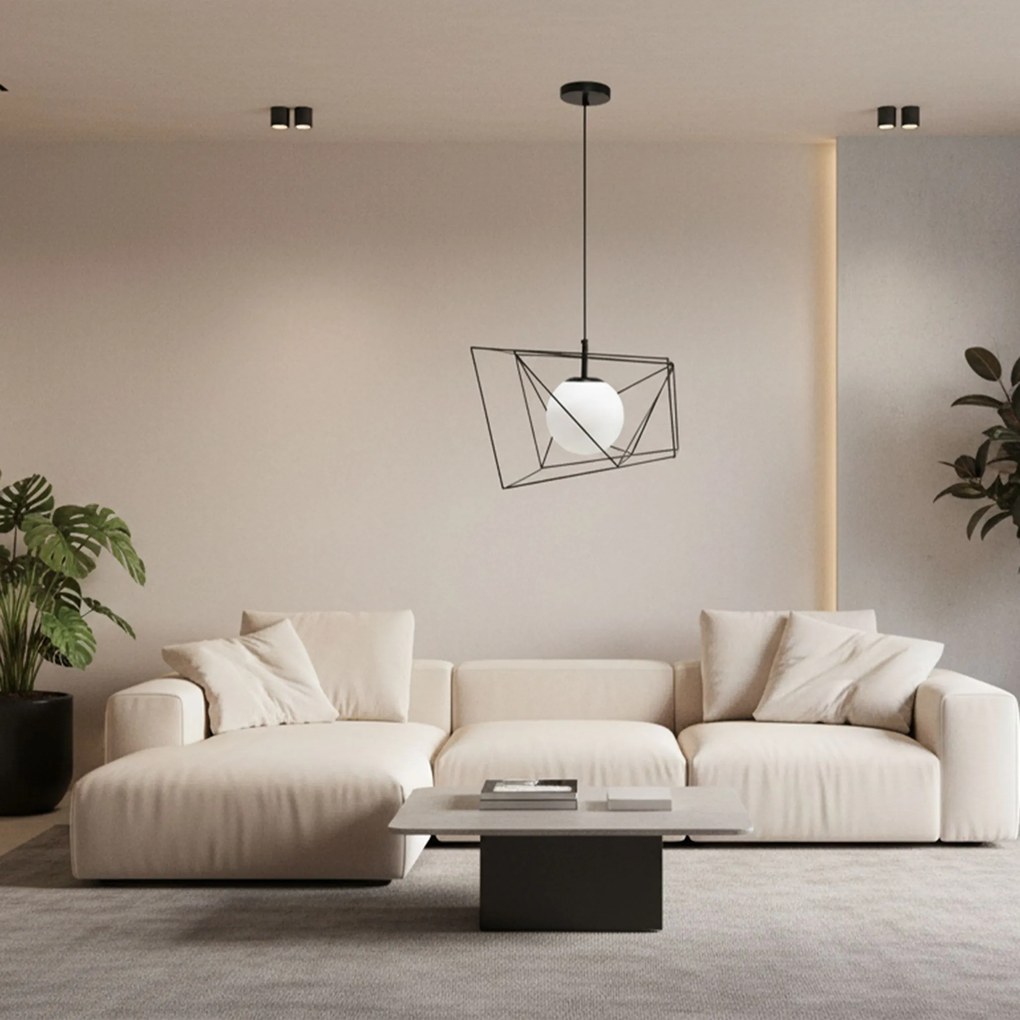 Toolight Toolight, závesná stropná lampa 1xE27 APP1022-1CP, čierna-biela, OSW-06112
