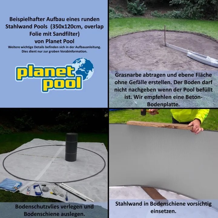Bazén Planet Pool ANTRAZIT/Piesok - samotný bazén 350 x 90 cm