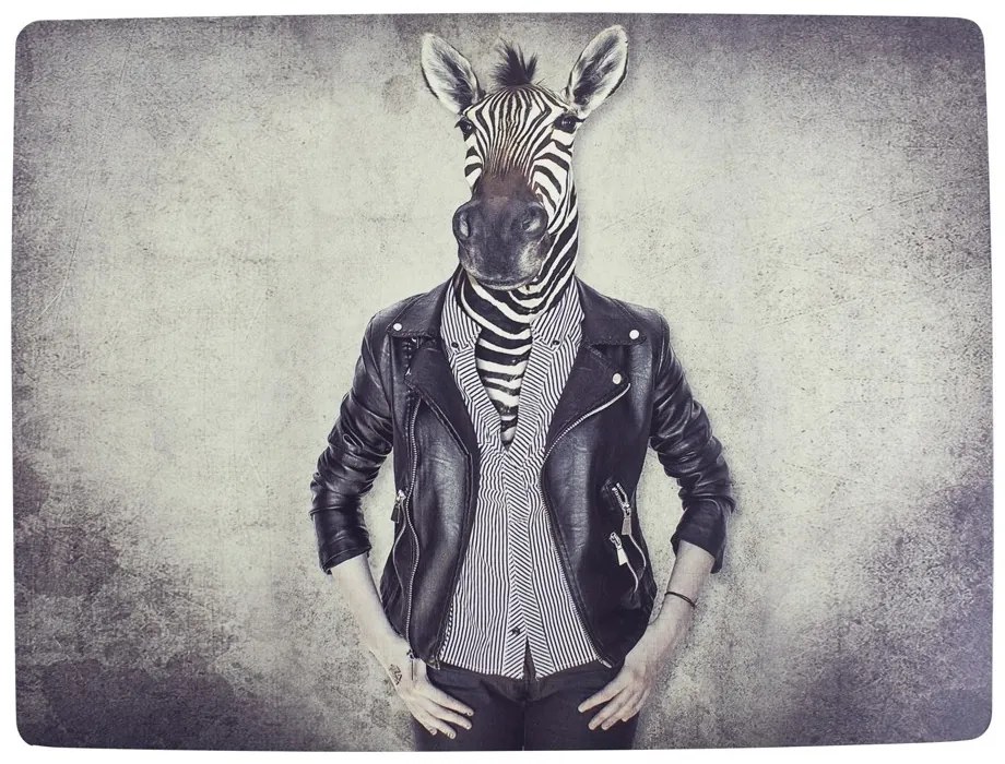 4ks pevné korkové prestieranie pani zebra - 30 * 40 * 0,4 cm
