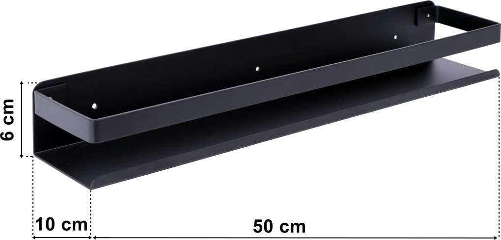 Polica MEGARA 50 cm - čierna